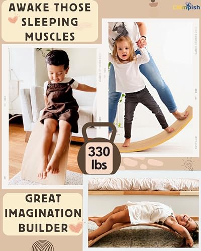 37" Wooden Kids Balance Wobble Board - Safe Fun