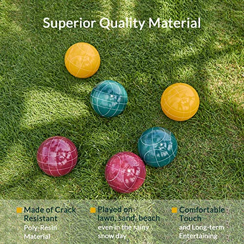 ApudArmis Bocce Balls Set with Nylon Carrying Case