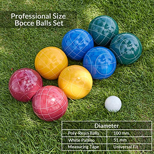 ApudArmis Bocce Balls Set with Nylon Carrying Case