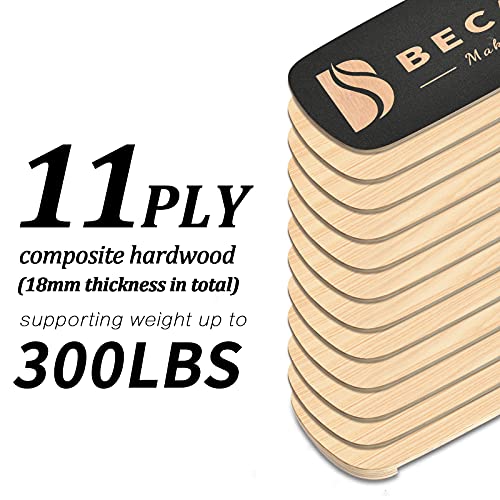 Wooden Balance Board Trainer with Adjustable Stoppers