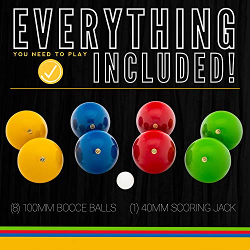 Franklin Sports 100mm Bocce Ball Set - Made in Italy