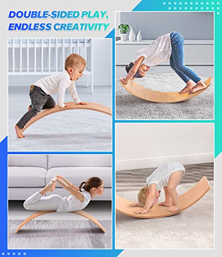 Wooden Balance Board for Kids, Natural Wobble Toy