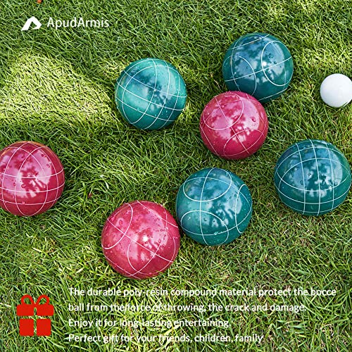 ApudArmis Bocce Balls Set with Nylon Carrying Case