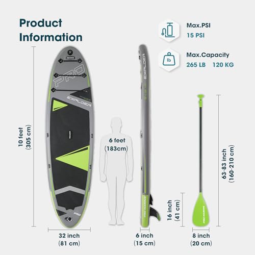 VIP Inflatable Stand Up Paddleboard Set - Green