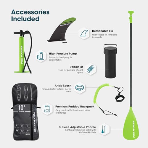 VIP Inflatable Stand Up Paddleboard Set - Green