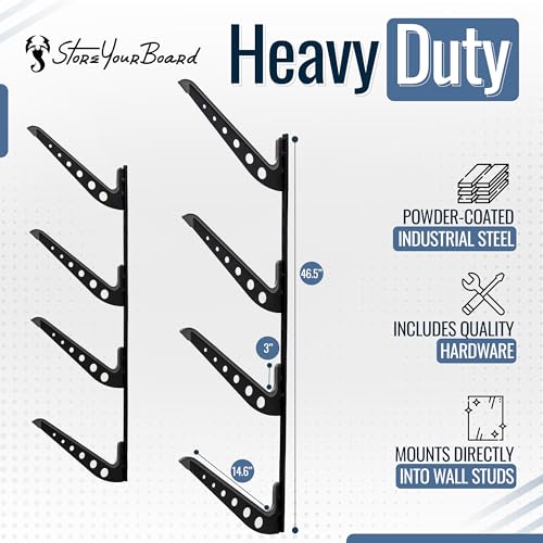 Adjustable Surfboard Storage Rack, 4 Board Wall Mount