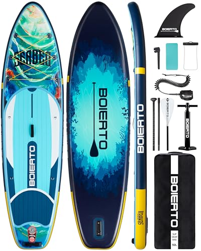 10'8" BOIERTO Inflatable Paddle Board Set for Adults