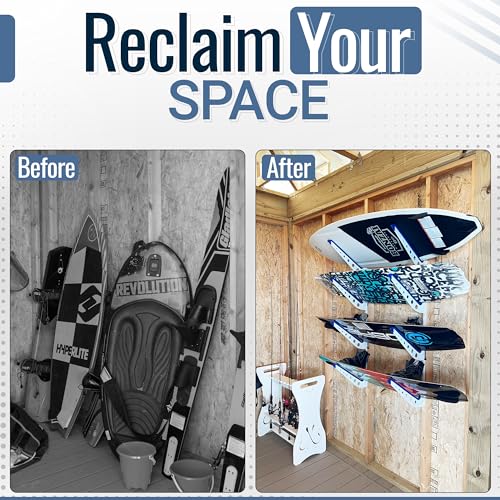 Adjustable Surfboard Storage Rack, 4 Board Wall Mount