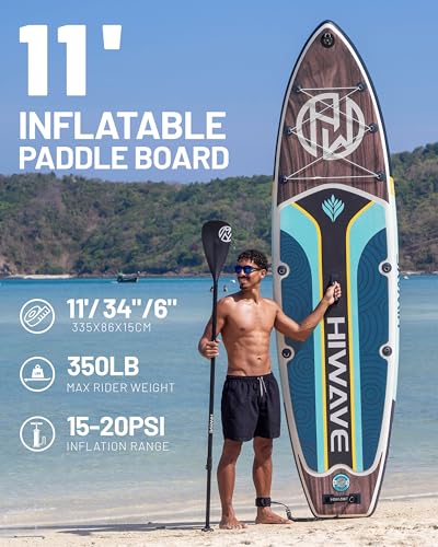 11' Inflatable Paddle Board, 350lbs Capicity, Pet-Friendly