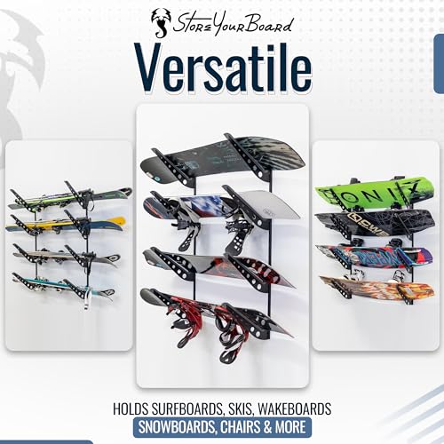 Adjustable Surfboard Storage Rack, 4 Board Wall Mount