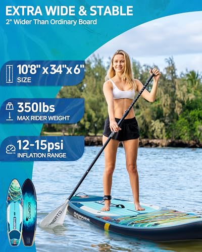10'8" BOIERTO Inflatable Paddle Board Set for Adults