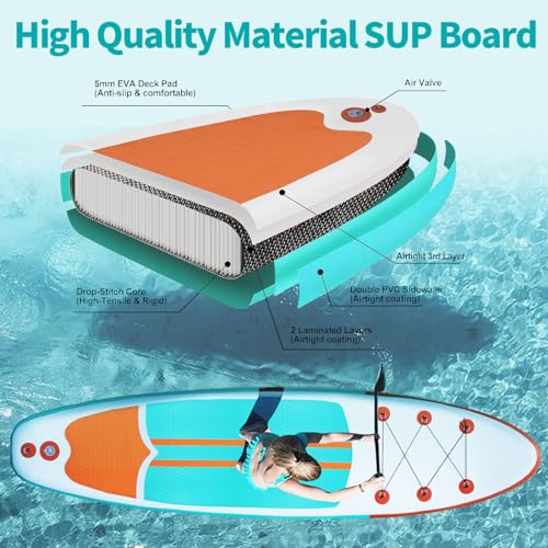 XHYCPY Inflatable Stand Up Paddleboard with Premium Accessories