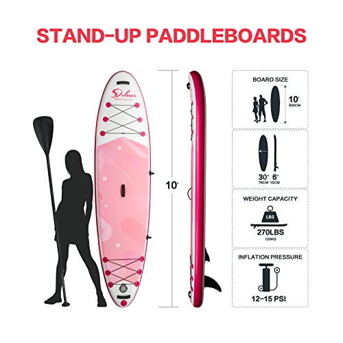 Pink Deluxe Inflatable Stand Up Paddle Board Set