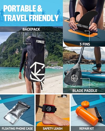 FUNKEE 11’×34"×6" Wide Inflatable Stand Up Paddle Board