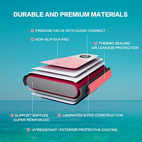 Pink Deluxe Inflatable Stand Up Paddle Board Set