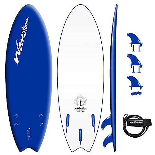 5'6" Soft Top Foam Surfboard Complete Set, Blue