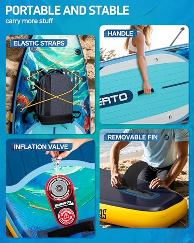 10'8" BOIERTO Inflatable Paddle Board Set for Adults