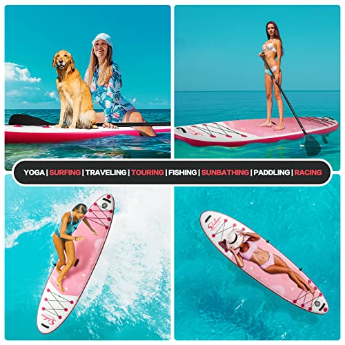 Pink Deluxe Inflatable Stand Up Paddle Board Set