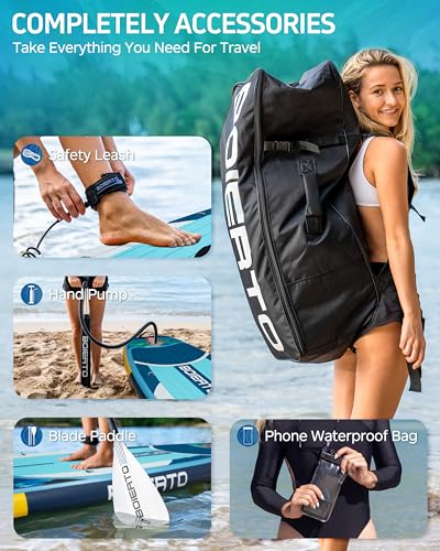 10'8" BOIERTO Inflatable Paddle Board Set for Adults