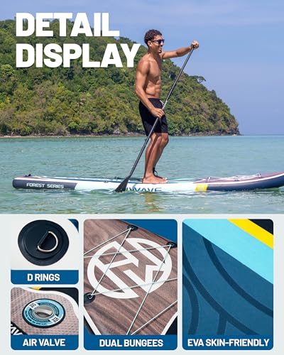 11' Inflatable Paddle Board, 350lbs Capicity, Pet-Friendly
