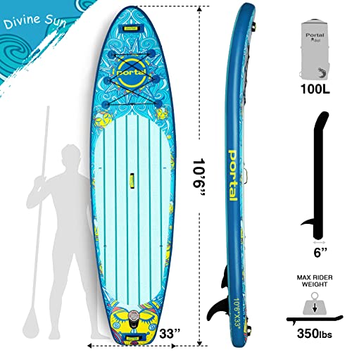 10ft Sun Pattern Inflatable Paddle Board Set