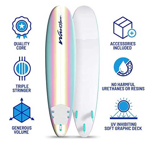8ft Soft Top Foam Surfboard Set for All Levels