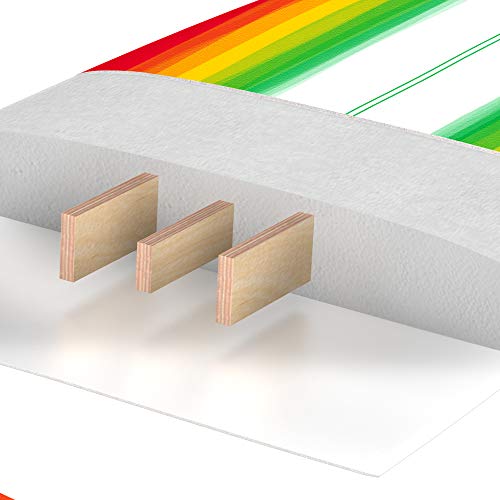 Wavestorm 8ft Foam Wax Free Surfboard, Multicolor