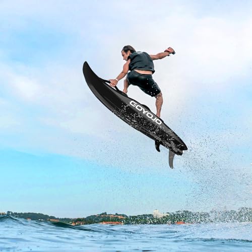 Adult Electric Surfboard: Rechargeable, 55KM/H Speed, Black-Fiber