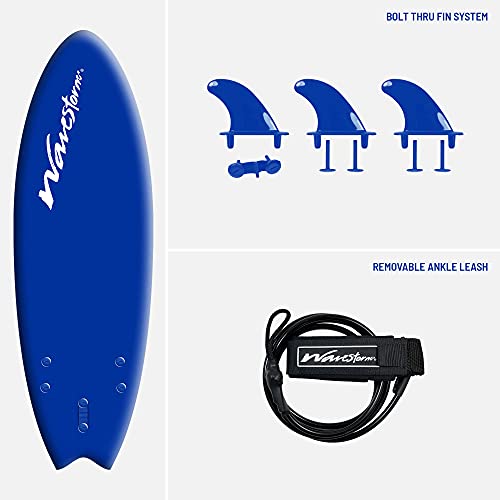 5'6" Soft Top Foam Surfboard Complete Set, Blue