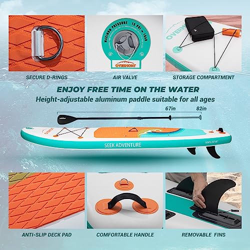 Overmont VIP Inflatable Stand Up Paddleboard Bundle