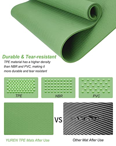 Eco-Friendly Yoga Mat for Large Workouts - Green