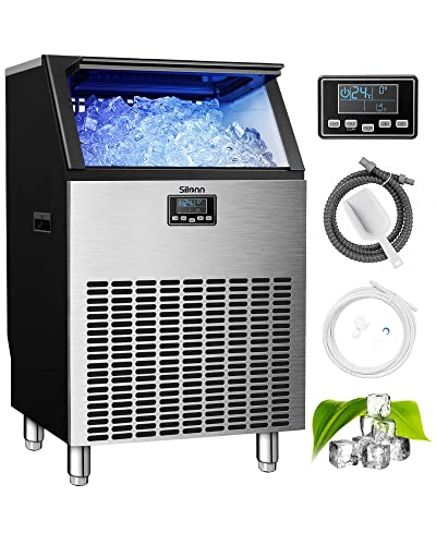 Silonn Commercial Ice Maker - 200lbs/24H, 48lbs Capacity