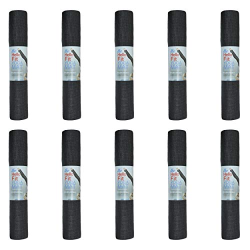 10-Pack Non-Slip Yoga Mats for Fitness and Stretching