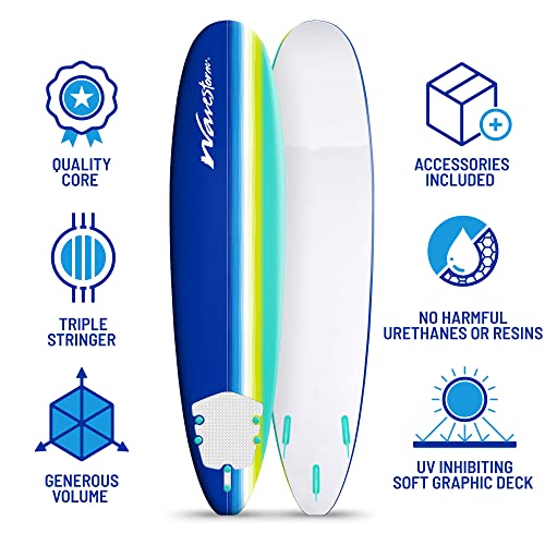 WAVESTORM 8ft Classic Longboard Surfboard - BLT VIP
