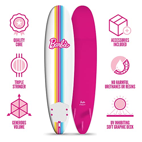 Barbie™ Signature 8ft Surfboard with Accessories, Foam Construction