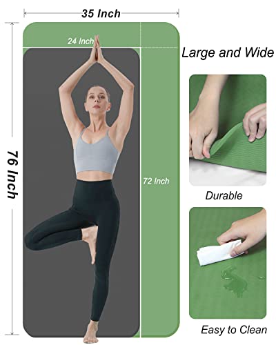 Eco-Friendly Yoga Mat for Large Workouts - Green