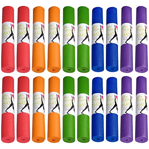 20-Pack Non-Slip Yoga Mats for Fitness and Stretching