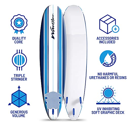 8ft Wavestorm Foam Soft Top Surfboard for All Ages
