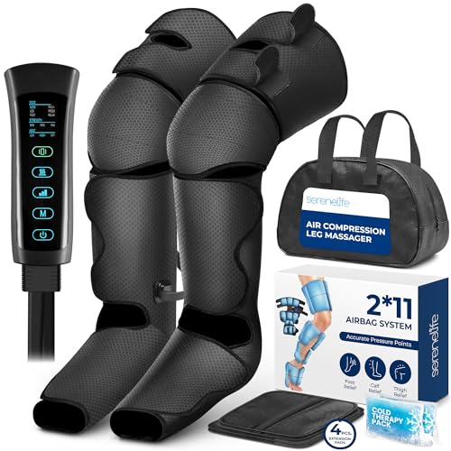 SereneLife Air Compression Leg Massager with Heat & Ice