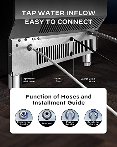 Silonn Commercial Ice Maker - 200lbs/24H, 48lbs Capacity