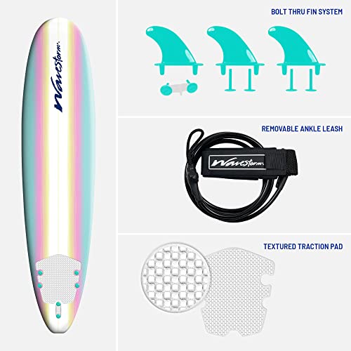 8ft WAVESTORM Soft Top Foam Surfboard for All Levels