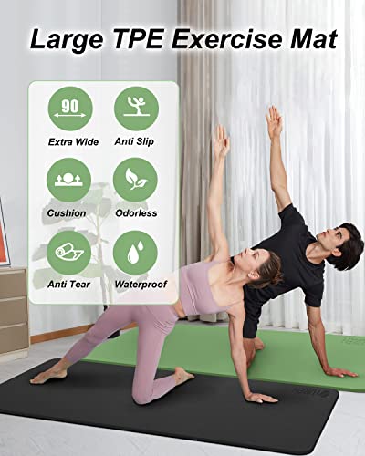 Eco-Friendly Yoga Mat for Large Workouts - Green