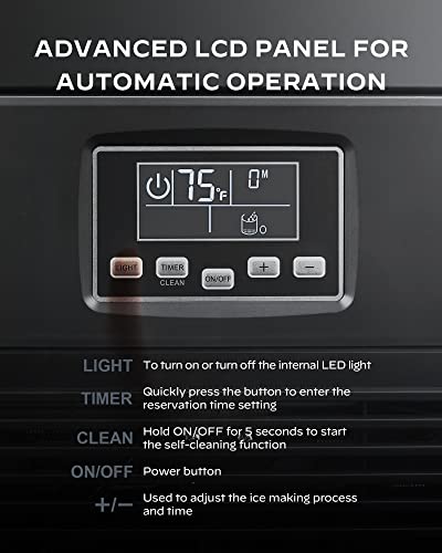 Silonn Commercial Ice Maker Machine, 84LBS/24H, Stainless Steel