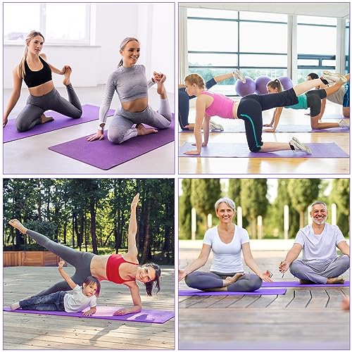 Bulk 24 Pcs Non-Slip Yoga Mats, Purple Color