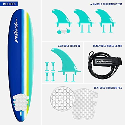 WAVESTORM 8ft Classic Longboard Surfboard - BLT VIP