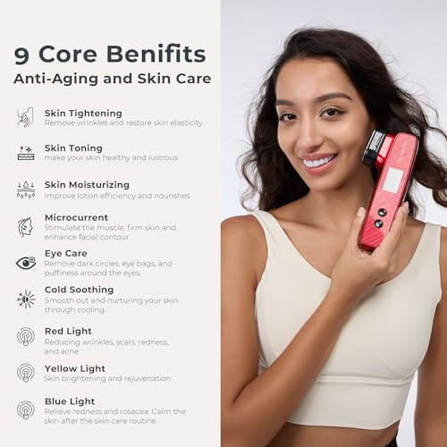 Aephro 6-in-1 Facial Device: RF Skin Tightening & Red Light Therapy