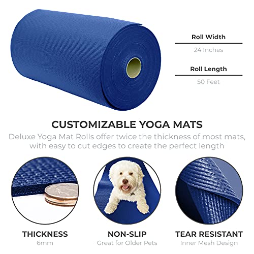 Sunshine Yoga Deluxe 6mm Thick Yoga Mat, 24"x50ft