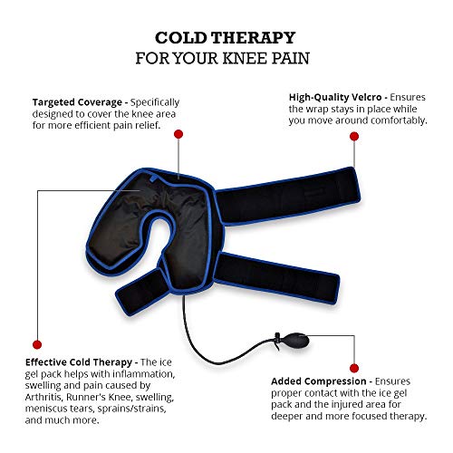 Knee Ice Wrap with Compression and Gel Packs
