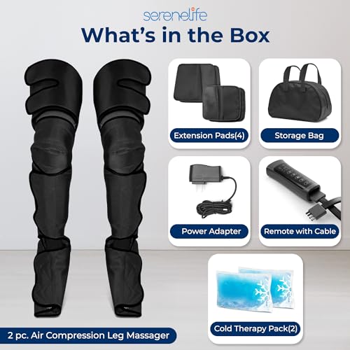 SereneLife Air Compression Leg Massager with Heat & Ice