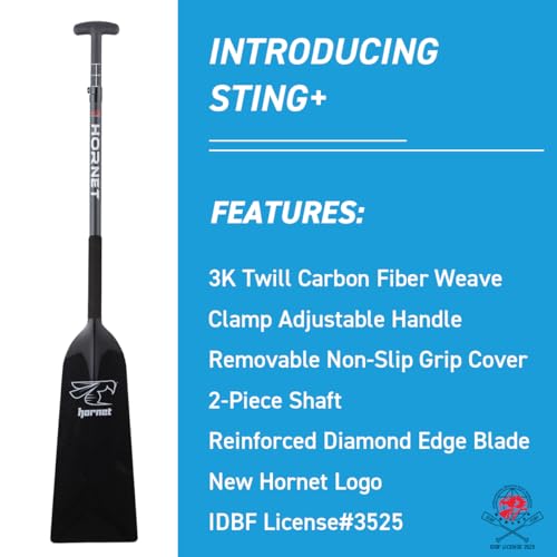 Black Glossy Dragon Boat Paddle - Carbon Fiber